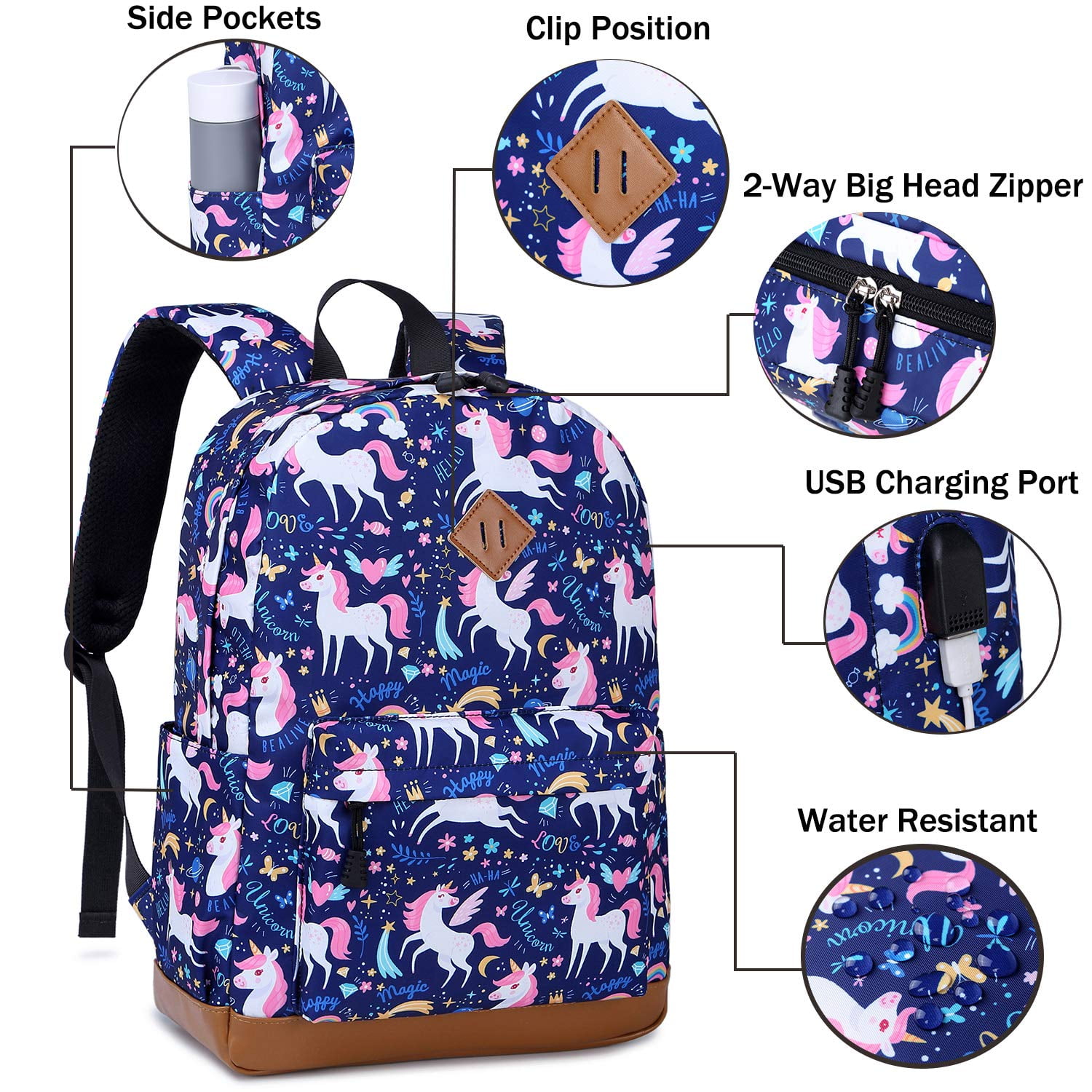 Foto 5 | Juego De Tres Bolsas Para Libros Para Niños Y Niñas Con Lonchera - Venta Internacional.
