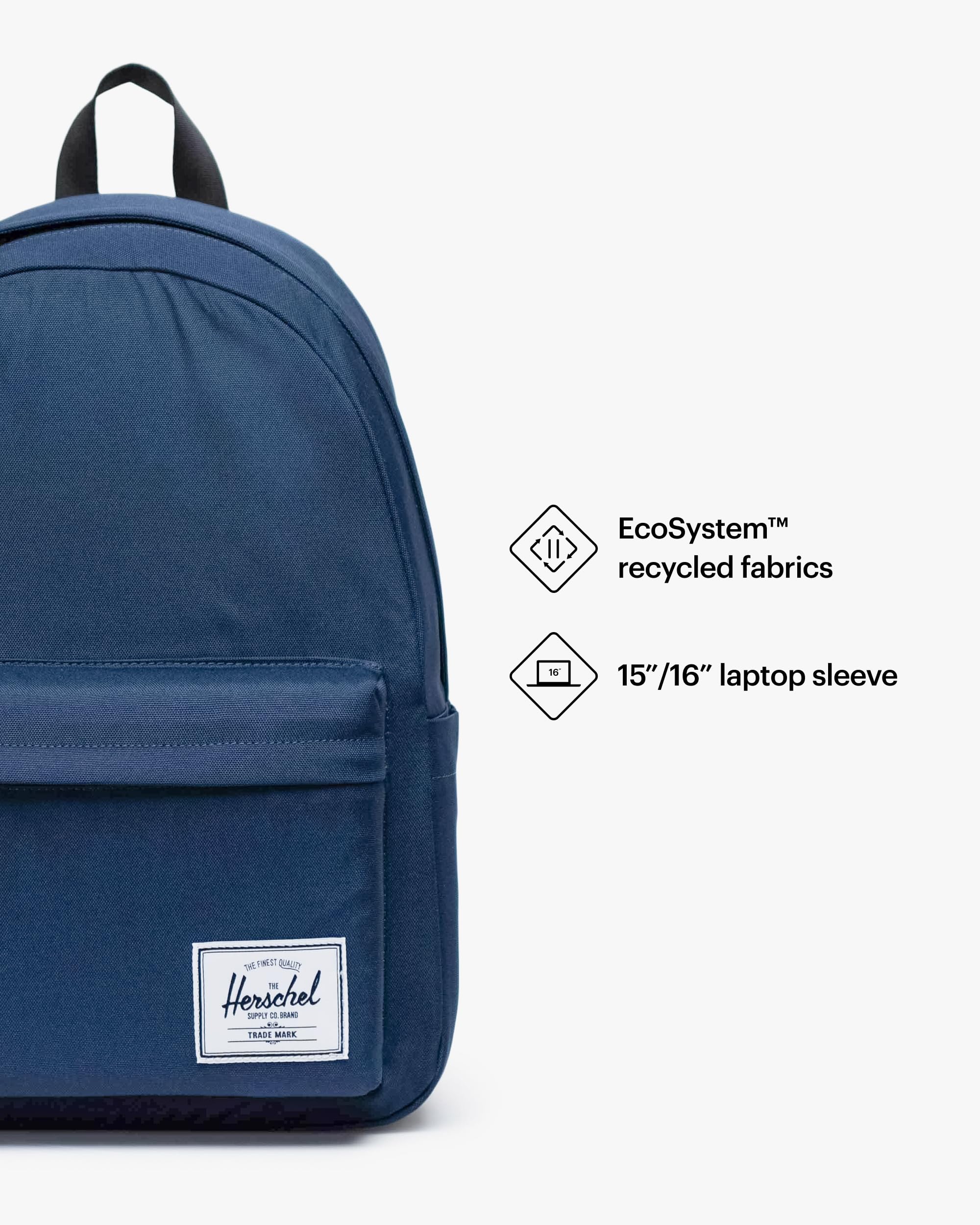 Foto 3 | Mochila Herschel Classic XL Azul Marino con Funda Flotante para Portátil de 15 o 16 Pulgadas