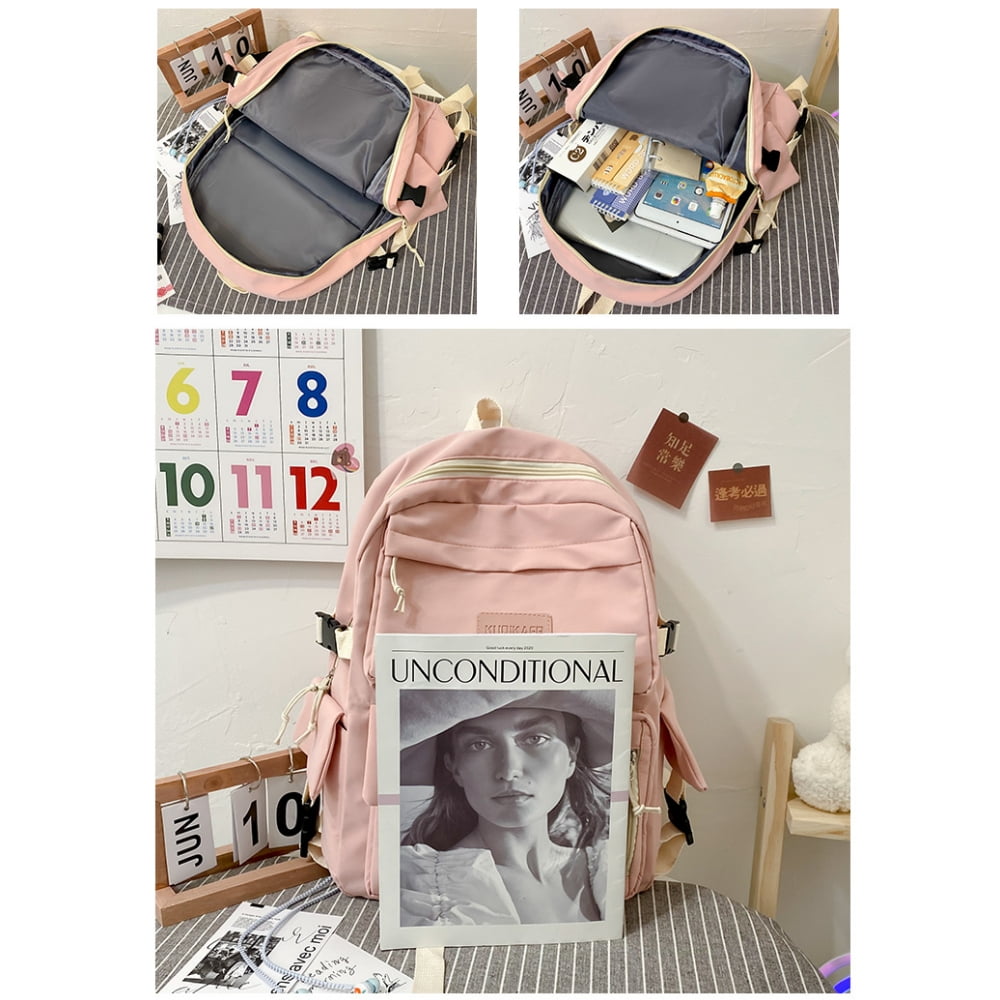 Foto 4 pulgar | Mochila de Lona con Gran Capacidad y Diseño Divertido Rosa para Niñas - Venta Internacional