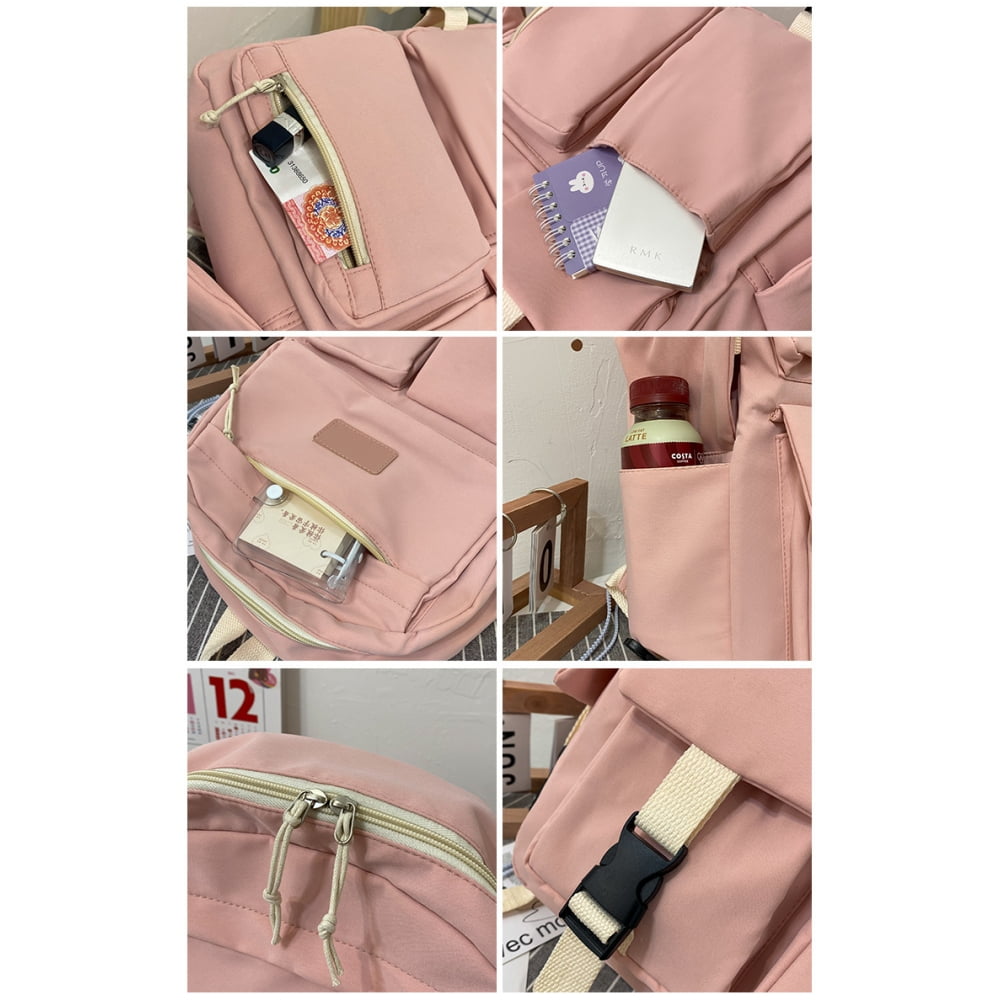Foto 5 pulgar | Mochila de Lona con Gran Capacidad y Diseño Divertido Rosa para Niñas - Venta Internacional