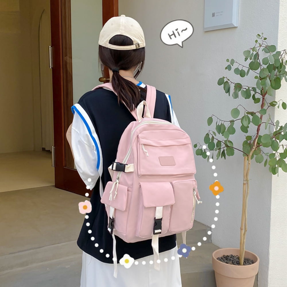 Foto 7 pulgar | Mochila de Lona con Gran Capacidad y Diseño Divertido Rosa para Niñas - Venta Internacional