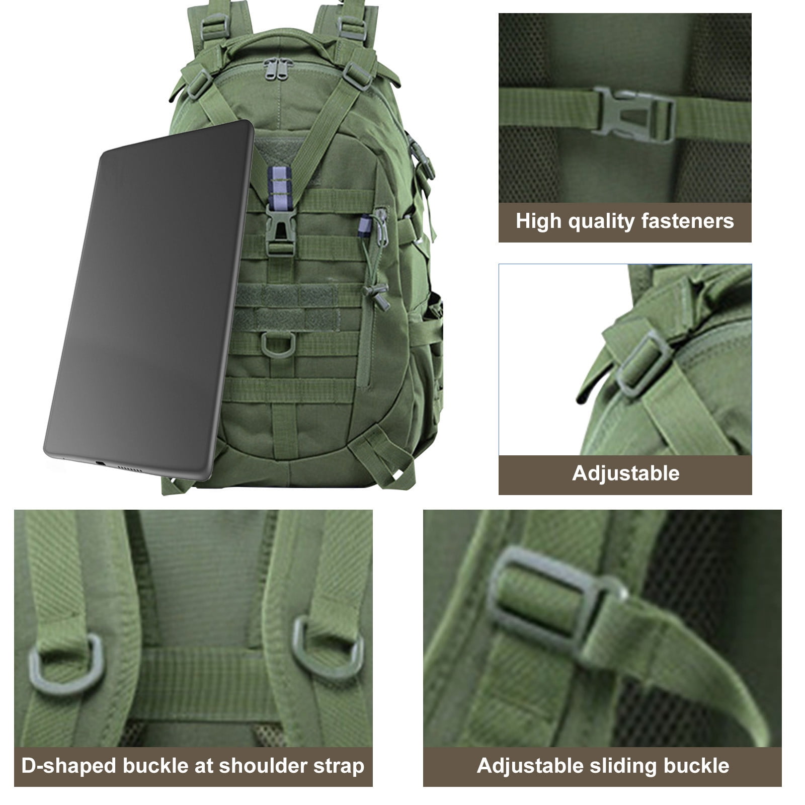 Foto 5 pulgar | Mochila Camuflaje Multi de Alta Capacidad Impermeable Verde - Venta Internacional