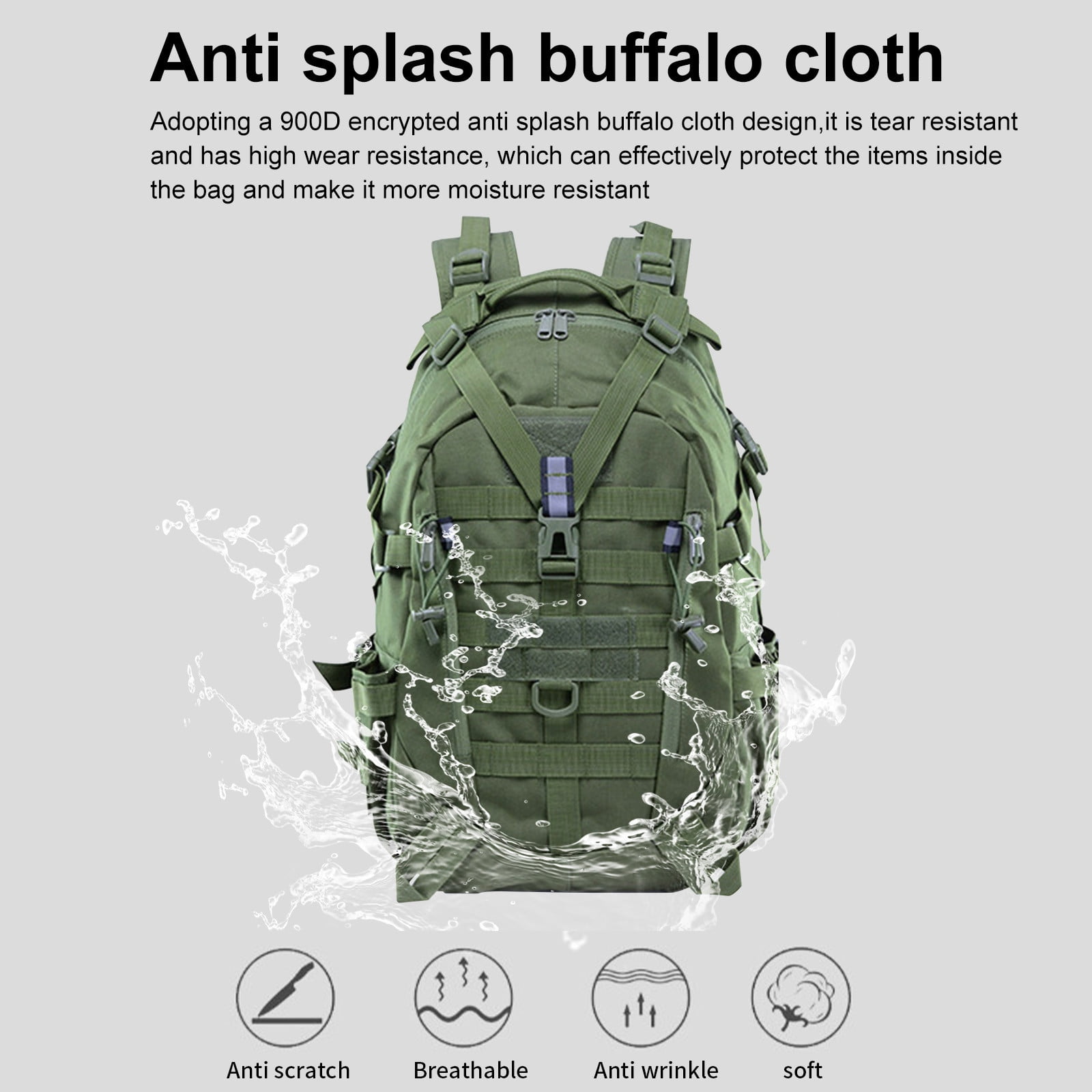 Foto 7 pulgar | Mochila Camuflaje Multi de Alta Capacidad Impermeable Verde - Venta Internacional