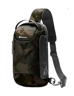 Foto 1 | Mochila Antirrobo Cruzada Resistente Al Agua Con Puerto Usb Camuflaje Verde Bluelander