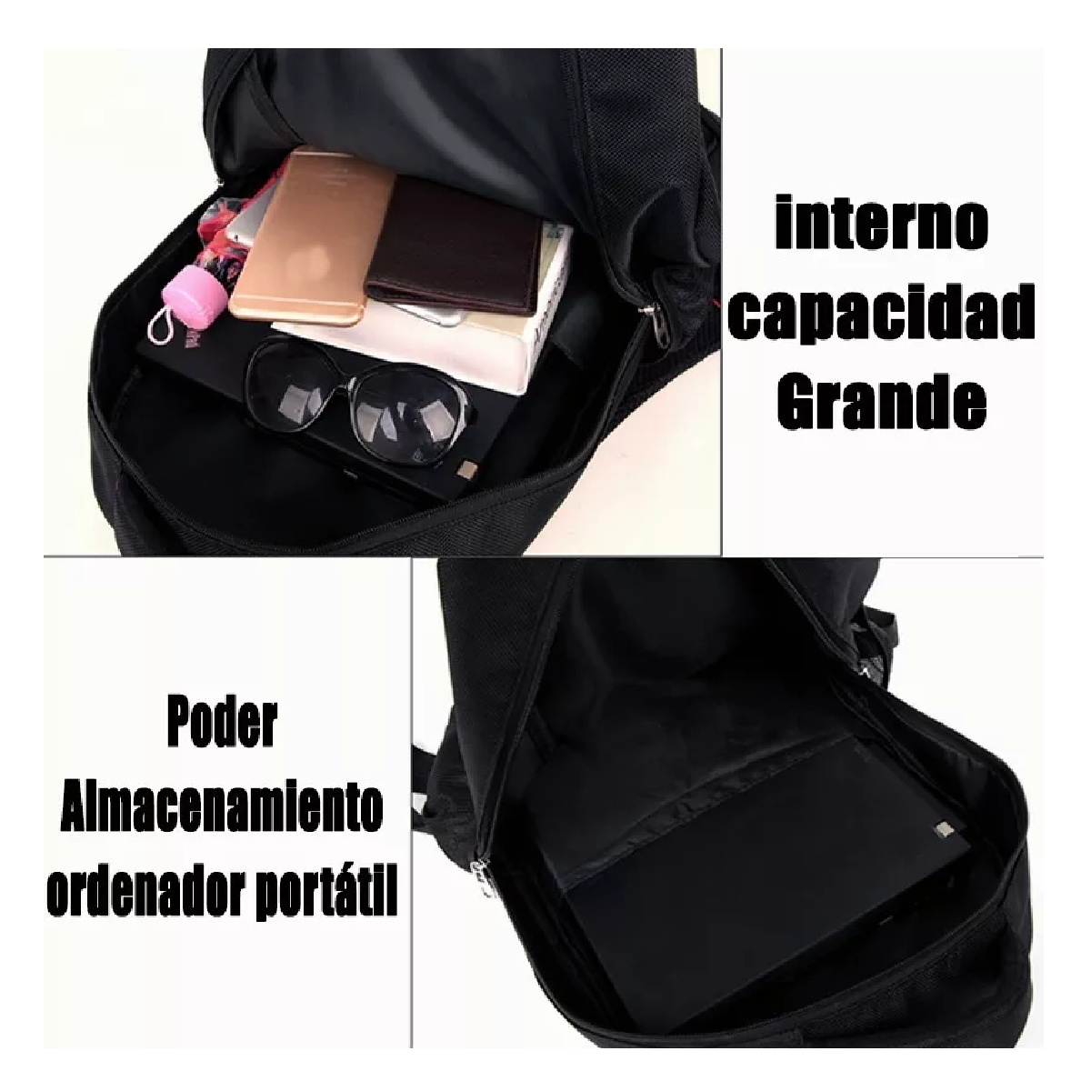 Foto 3 pulgar | Mochila de Hombro Mm-03 Ligera Simple Negro