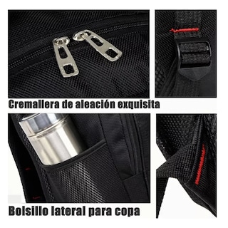 Foto 4 | Mochila de Hombro Mm-03 Ligera Simple Negro