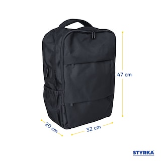 Foto 4 | Mochila Para Laptop Grande Styrka Color Negro Multicompartimento Puerto Usb