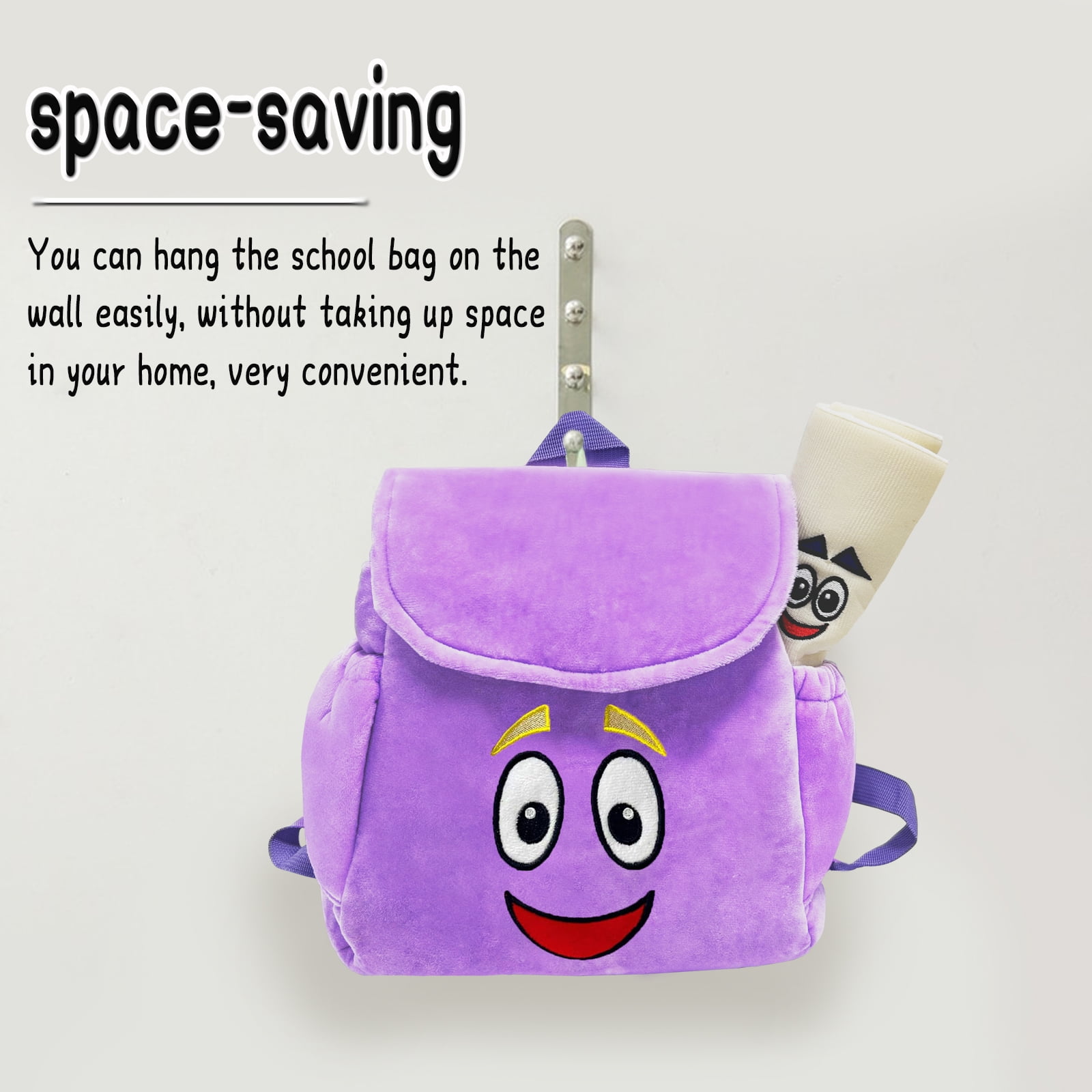 Foto 4 pulgar | Mochila Infantil De Aventuras Con Mapa De Peluche, 24 Cm, Color Morado - Venta Internacional.
