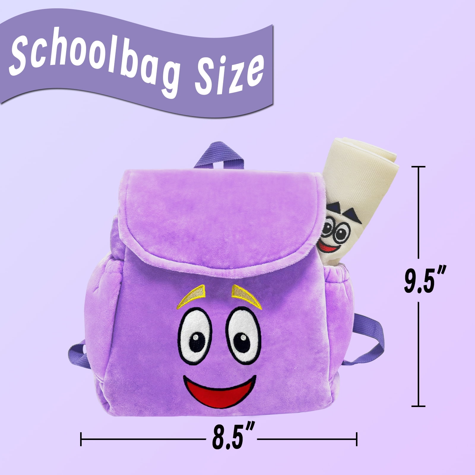 Foto 6 pulgar | Mochila Infantil De Aventuras Con Mapa De Peluche, 24 Cm, Color Morado - Venta Internacional.