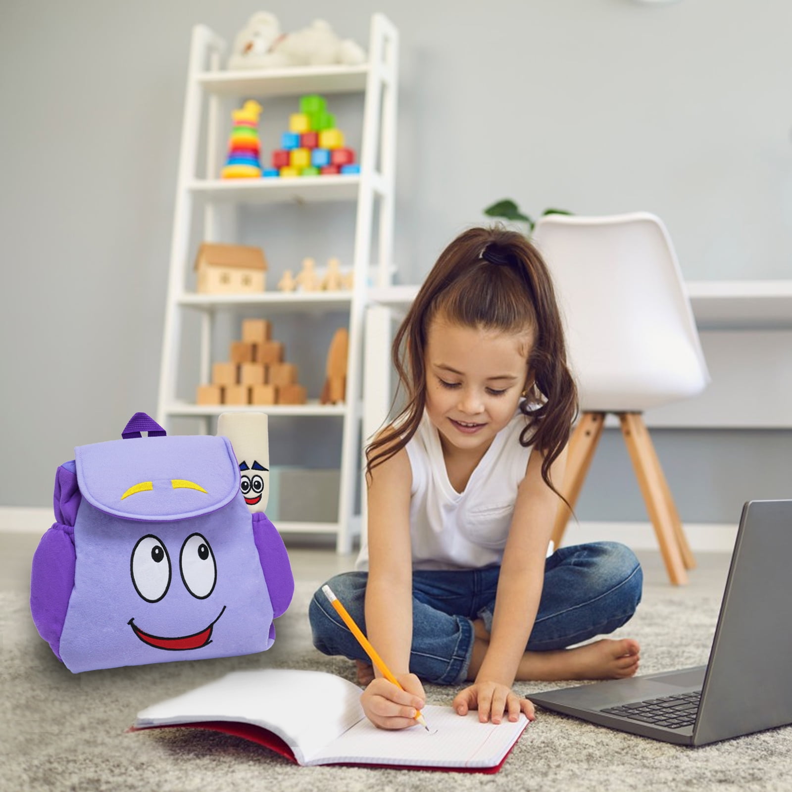 Foto 4 pulgar | Mochila Infantil De Aventuras Con Mapa De Peluche, 24 Cm, Color Azul - Venta Internacional.