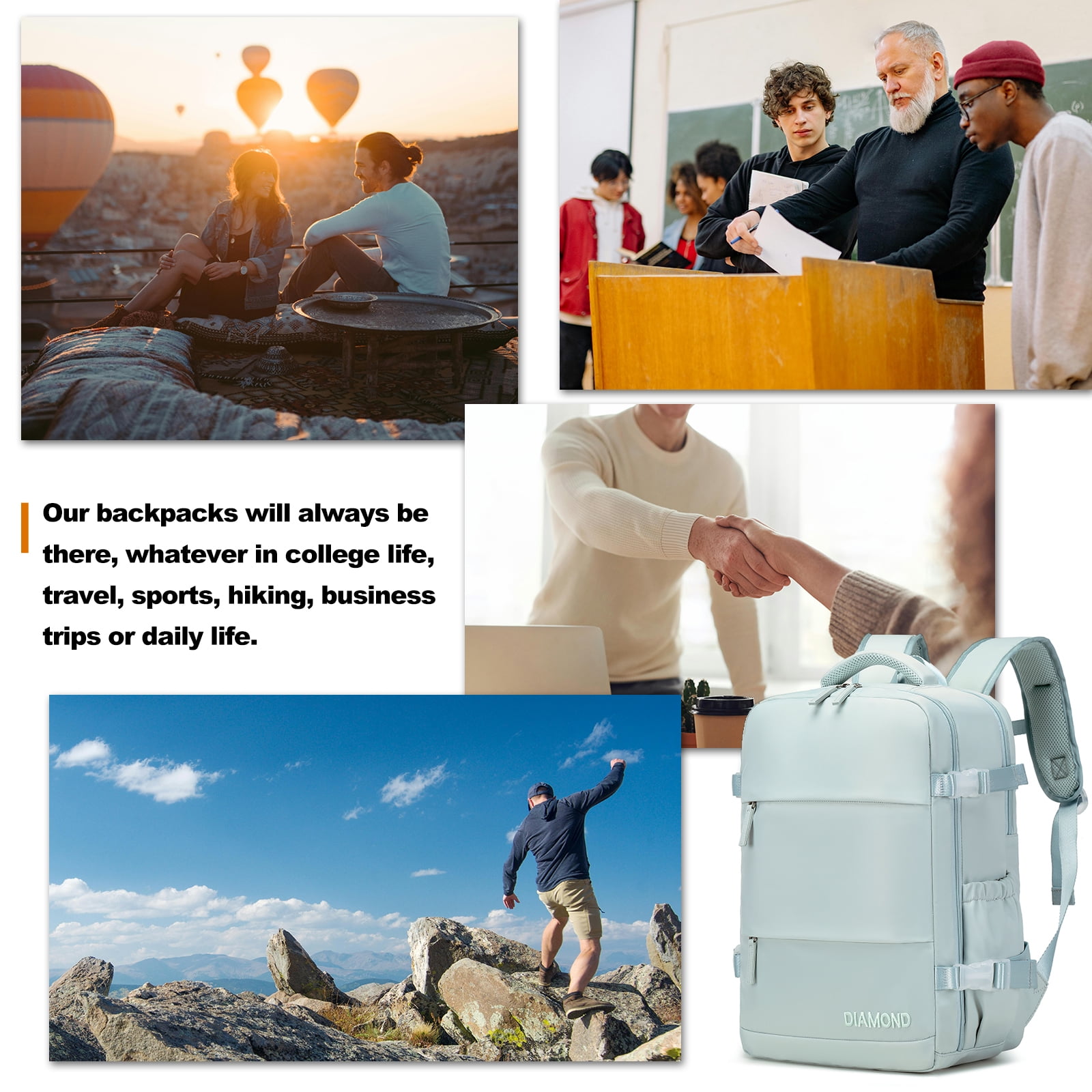 Foto 2 | Mochila Para Portátil Leisure Travel De 17 Pulgadas Con Bolsa Multifunción - Venta Internacional.