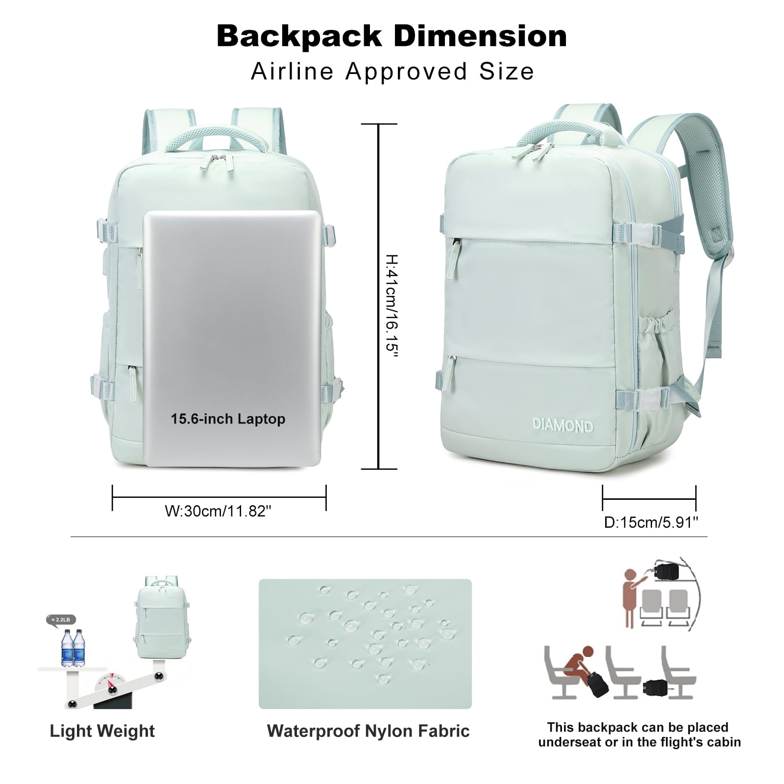 Foto 4 pulgar | Mochila Para Portátil Leisure Travel De 17 Pulgadas Con Bolsa Multifunción - Venta Internacional.
