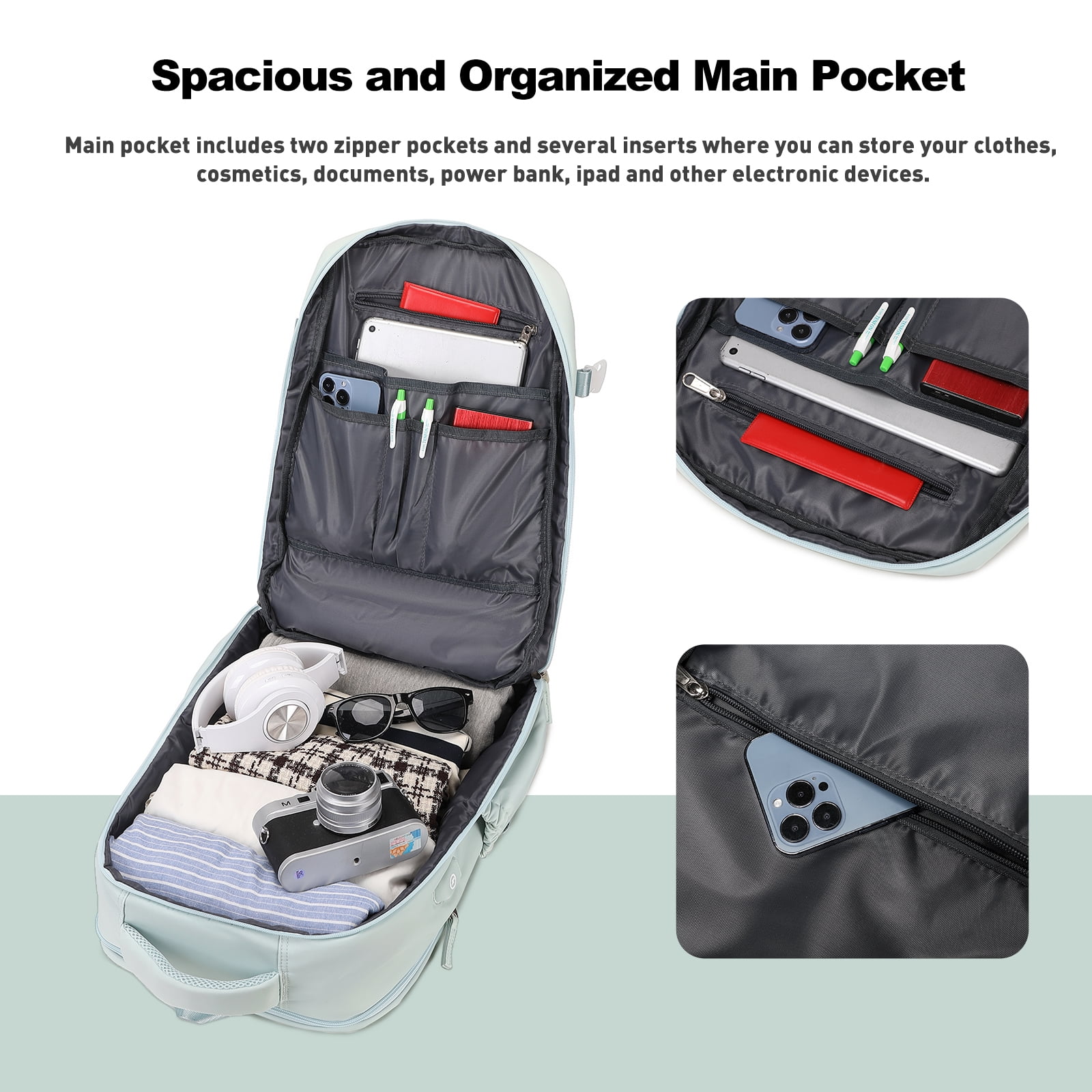 Foto 5 pulgar | Mochila Para Portátil Leisure Travel De 17 Pulgadas Con Bolsa Multifunción - Venta Internacional.