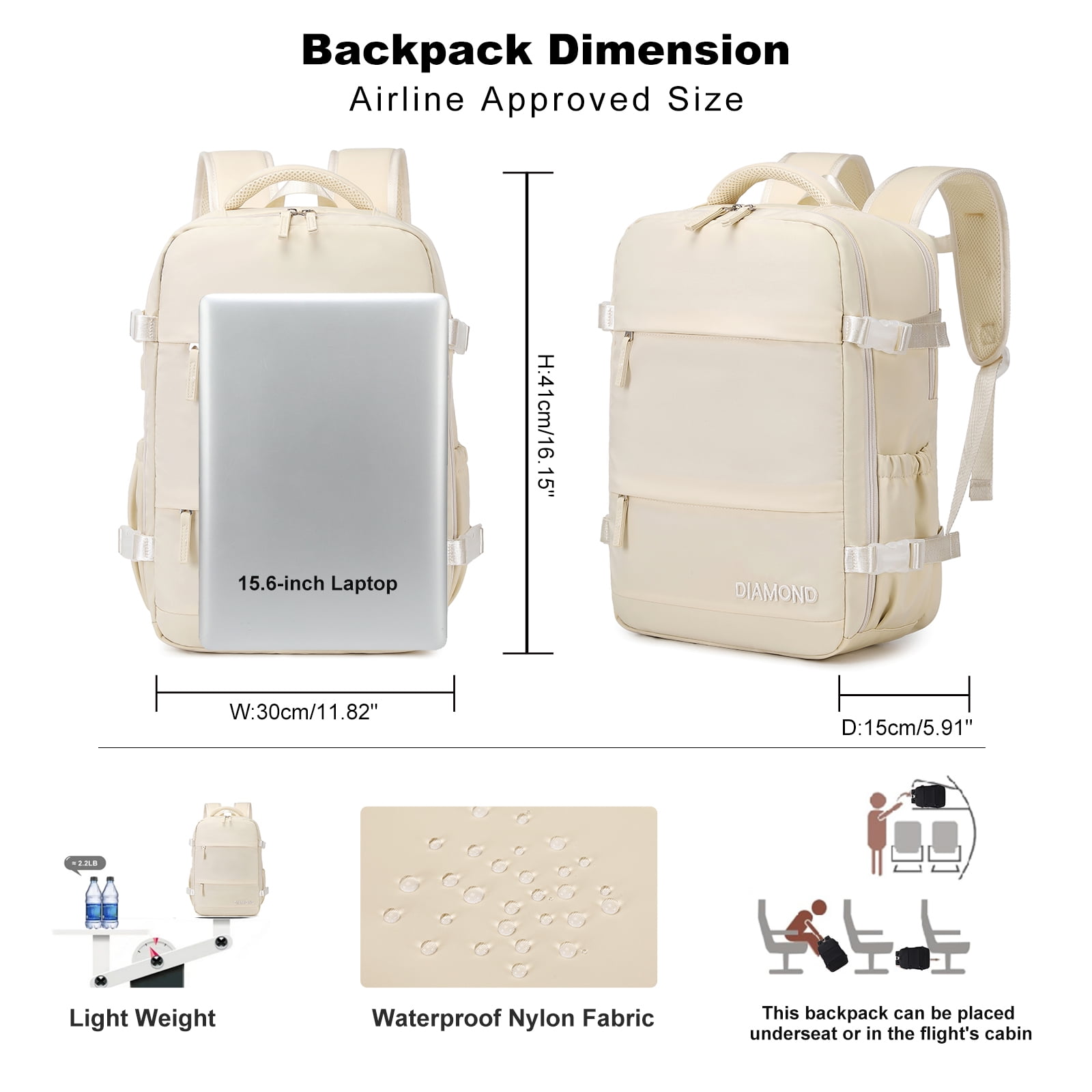 Foto 4 pulgar | Mochila Para Portátil Leisure Travel De 17 Pulgadas Con Bolsa Multifunción - Venta Internacional.