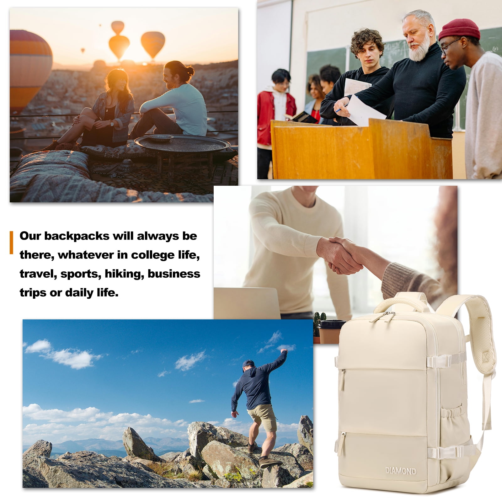 Foto 7 pulgar | Mochila Para Portátil Leisure Travel De 17 Pulgadas Con Bolsa Multifunción - Venta Internacional.
