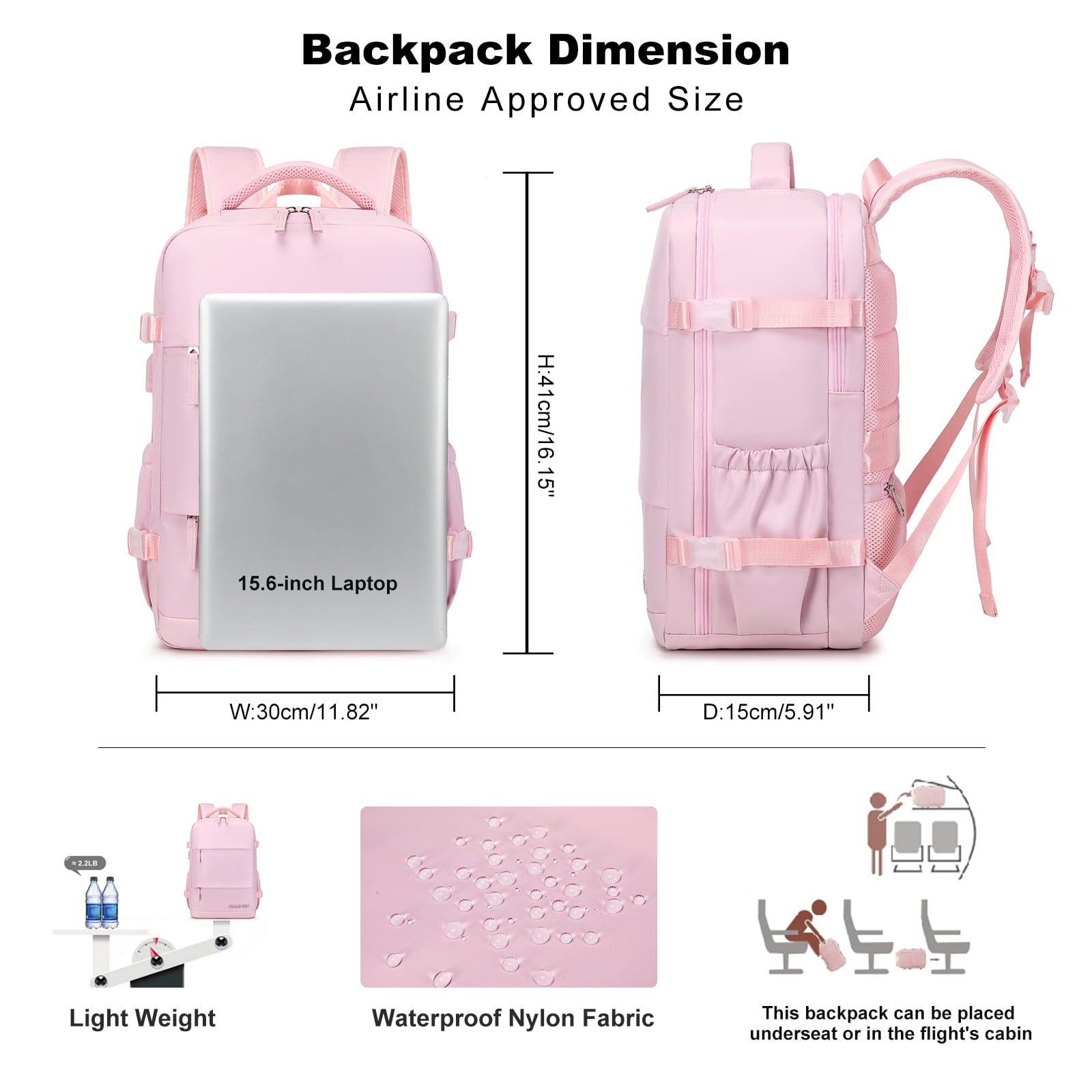 Foto 5 pulgar | Mochila Para Portátil Leisure Travel De 17 Pulgadas Con Bolsa Multifunción - Venta Internacional.
