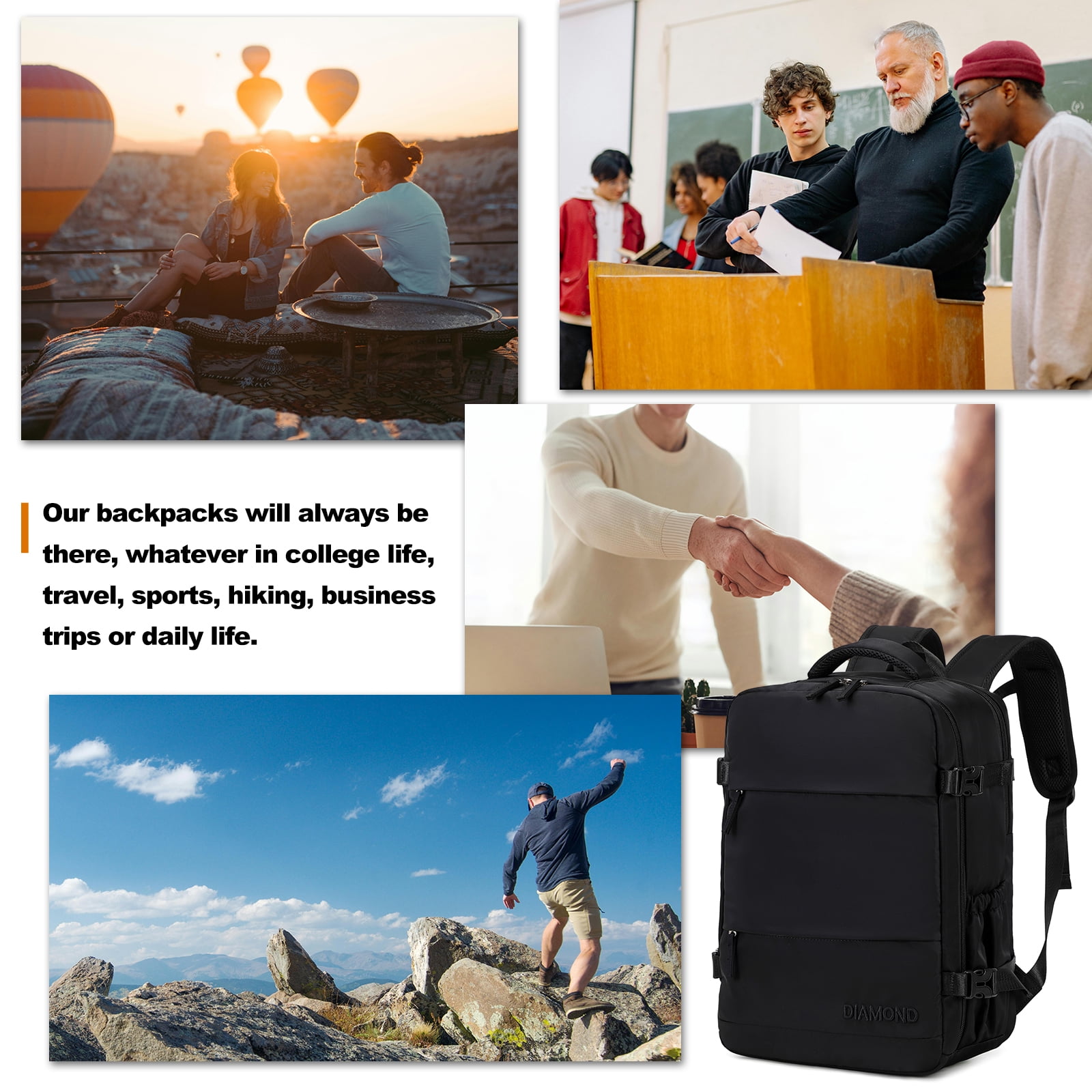 Foto 7 pulgar | Mochila De Viaje De Ocio Para Portátil Negra De 17 Pulgadas - Venta Internacional.