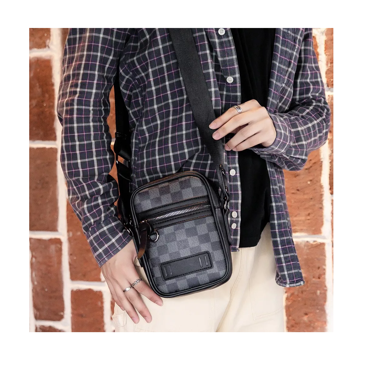 Foto 2 | Bolso Para Hombre Crossbody Bandolera Maletin Eo Safe Imports Esi-15286 Negro