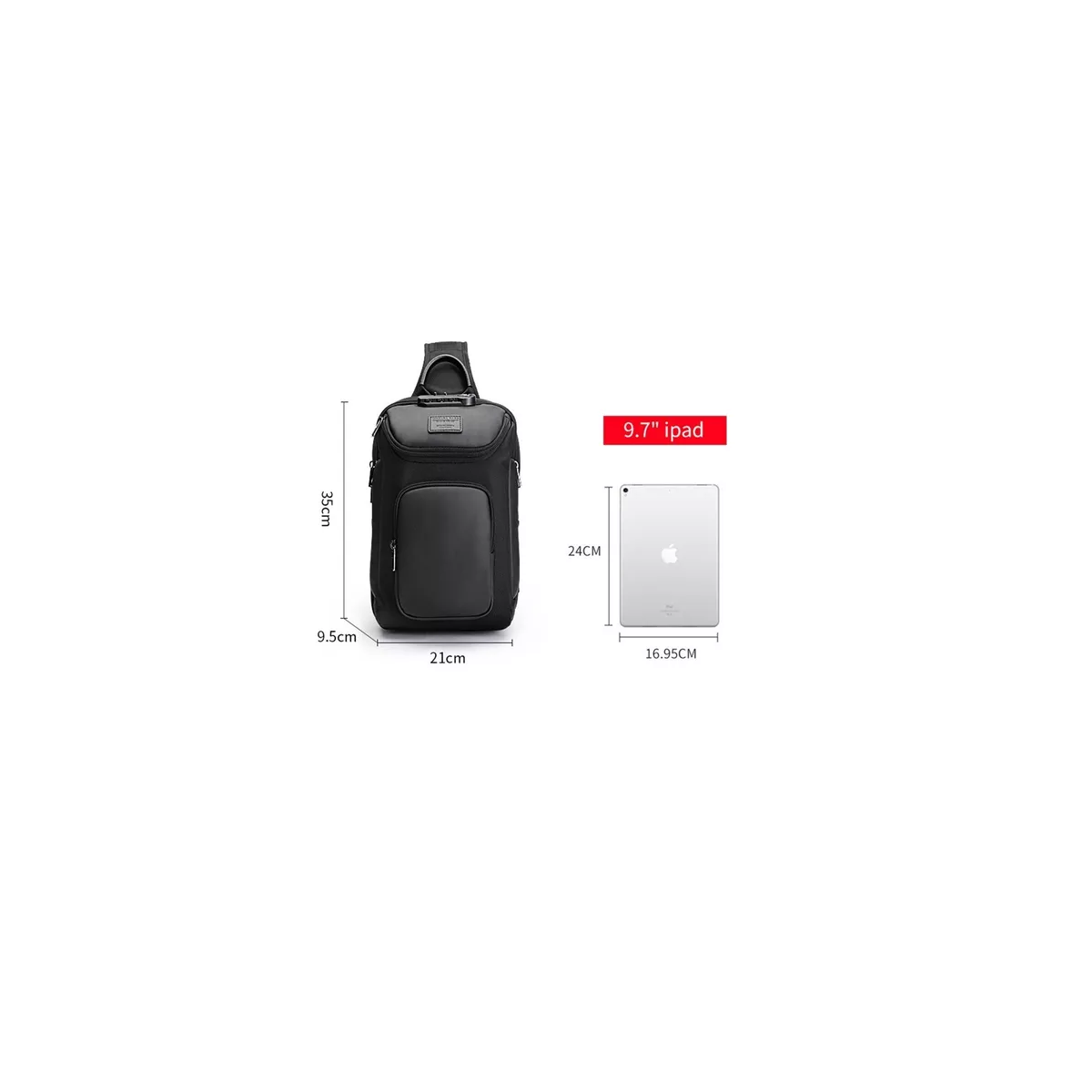 Foto 4 pulgar | Mochila Cruzada Bandolera Pechera Impermeable Usb Lujo Eo Safe Imports Esi-15284 Negro