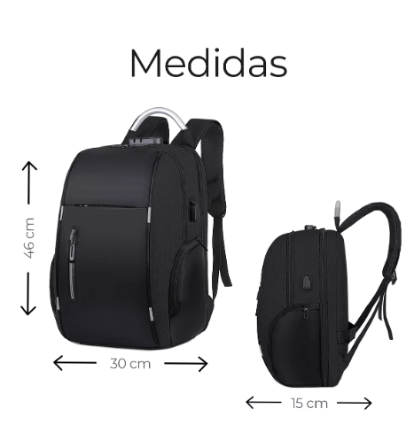 Foto 3 pulgar | Mochila Antirrobo De Gran Capacidad Con Cargador Usb 30l Color Negro