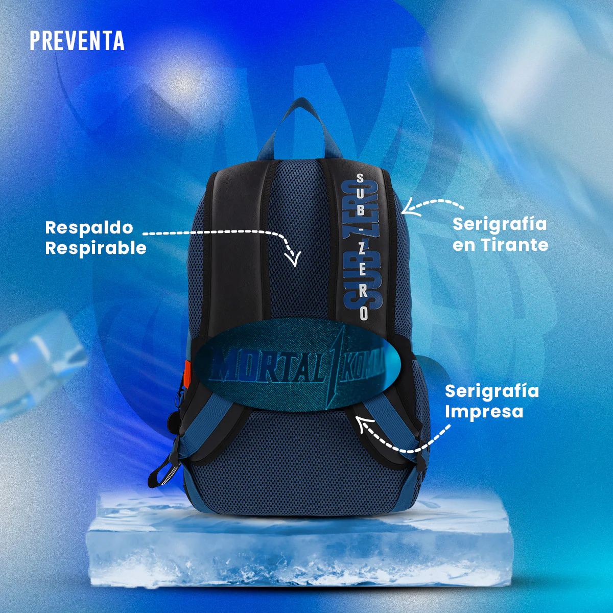 Foto 5 | Mochila Mortal Kombat Sub Zero Azul Backpack Edicion Especial