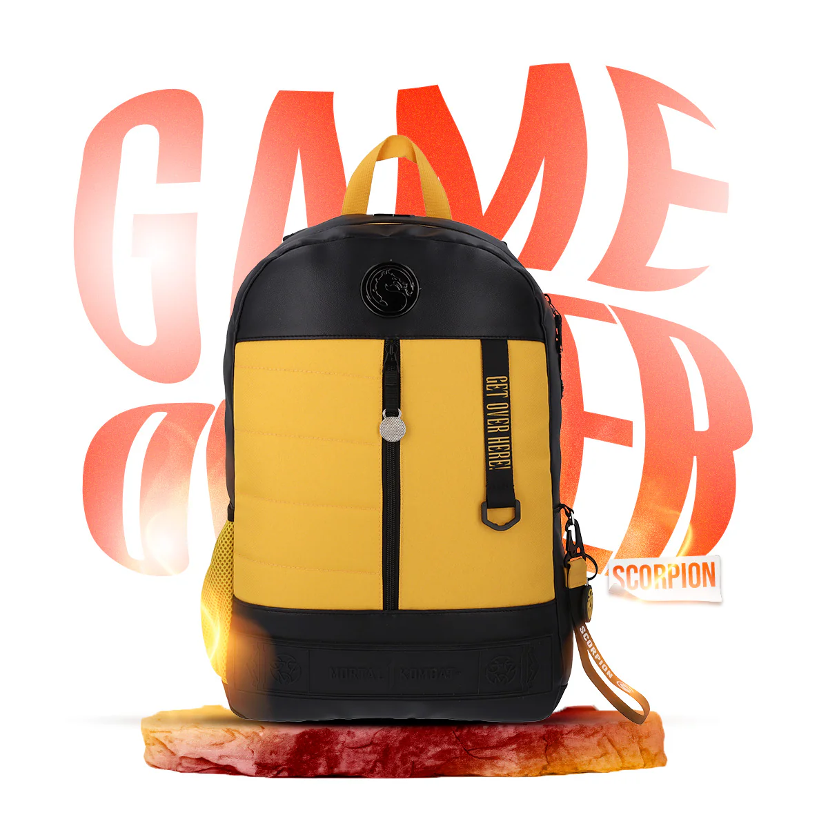 Foto 2 | Mochila Mortal Kombat Scorpion Get Over Here Amarilla Backpack Edicion Especial