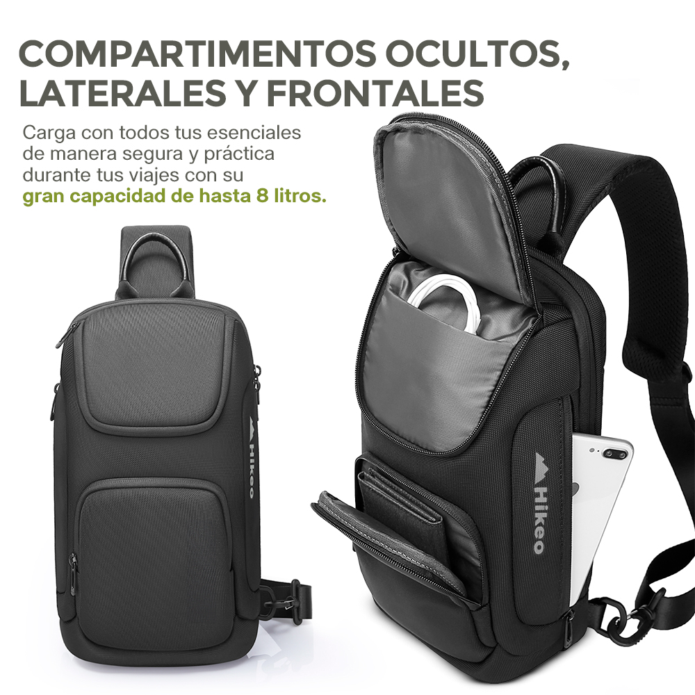 Foto 8 pulgar | Mochila Crossbody Impermeable Para Tablet De 9.7” Mariconera, Hikeo, Color Negro