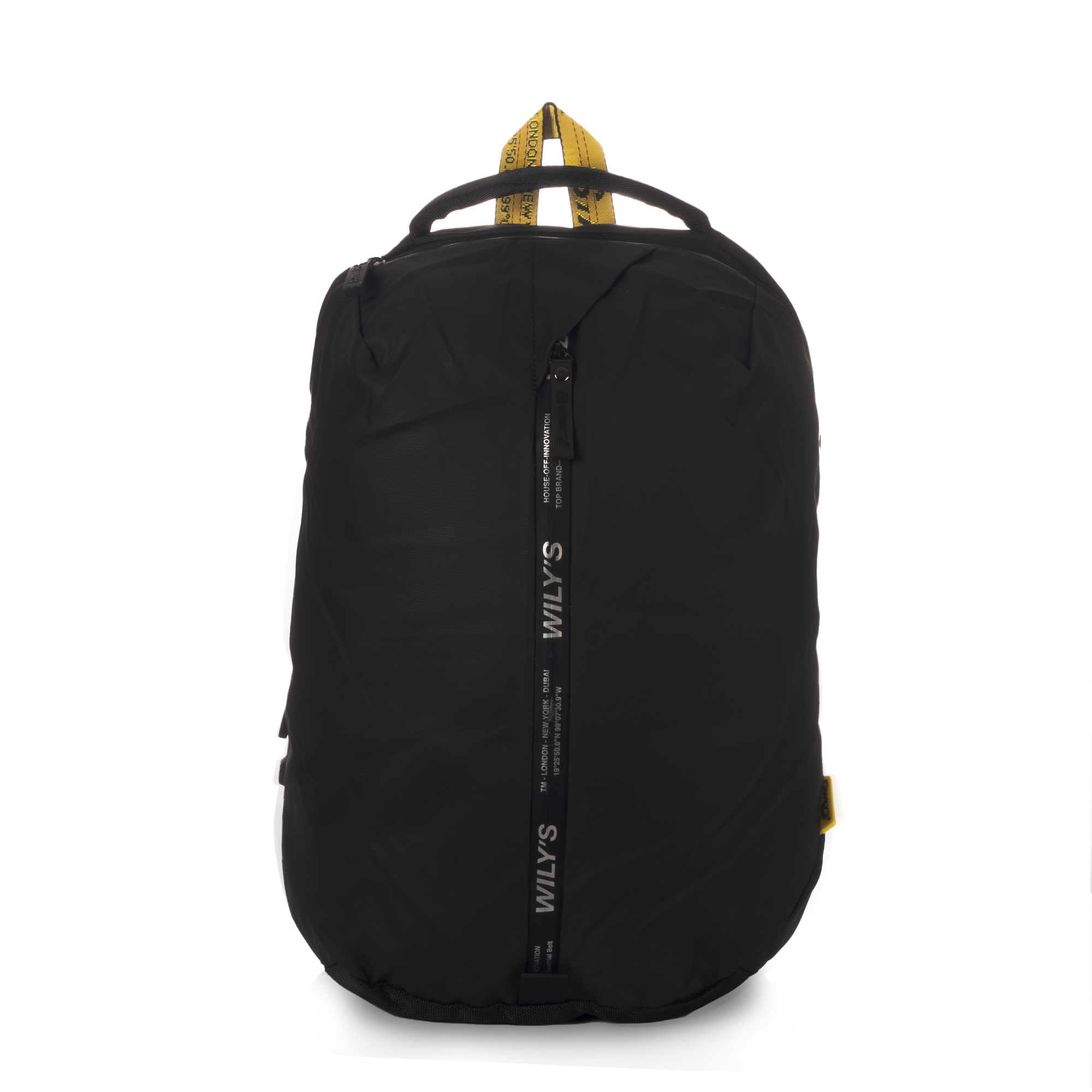 Foto 1 | Mochila Ejecutiva Negra 0533 Detalles Amarillos Wilys Diseño De La Tela Liso