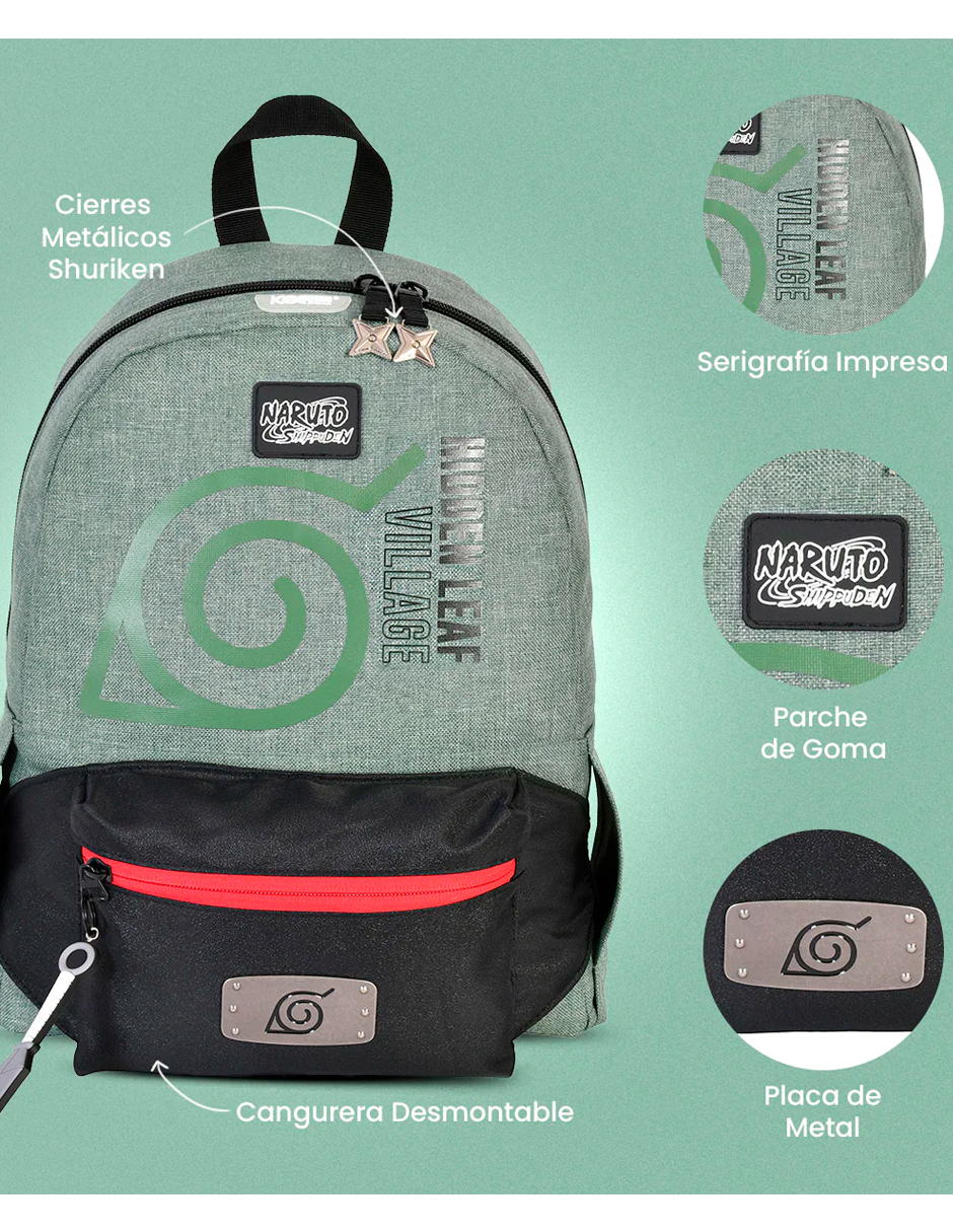 Foto 4 | Mini Mochila Aldea De La Hoja Con Cangurera Desmontable Naruto Edicion Limitada