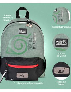 Foto 4 | Mini Mochila Aldea De La Hoja Con Cangurera Desmontable Naruto Edicion Limitada