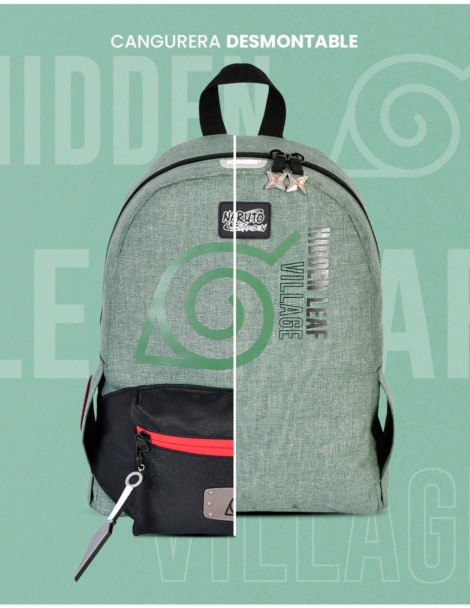 Foto 6 | Mini Mochila Aldea De La Hoja Con Cangurera Desmontable Naruto Edicion Limitada