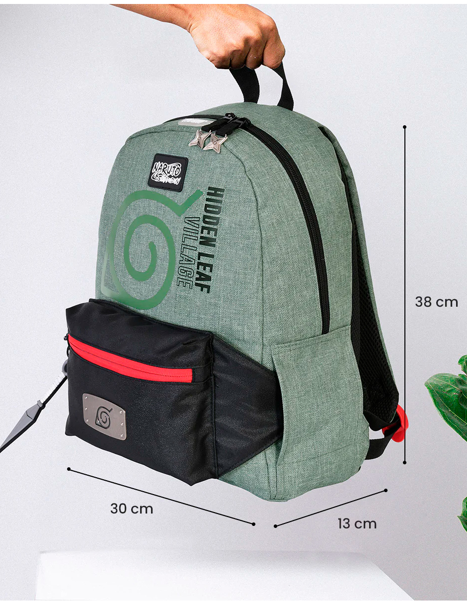 Foto 8 | Mini Mochila Aldea De La Hoja Con Cangurera Desmontable Naruto Edicion Limitada