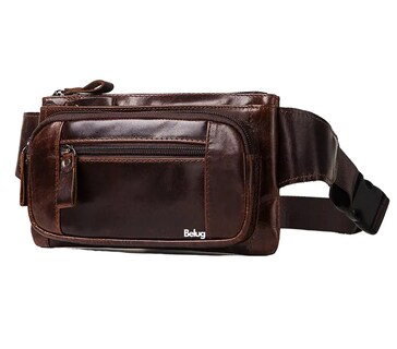 Foto 1 | Cangurera Riñonera De Cuero Genuino Para Hombre, Marrón