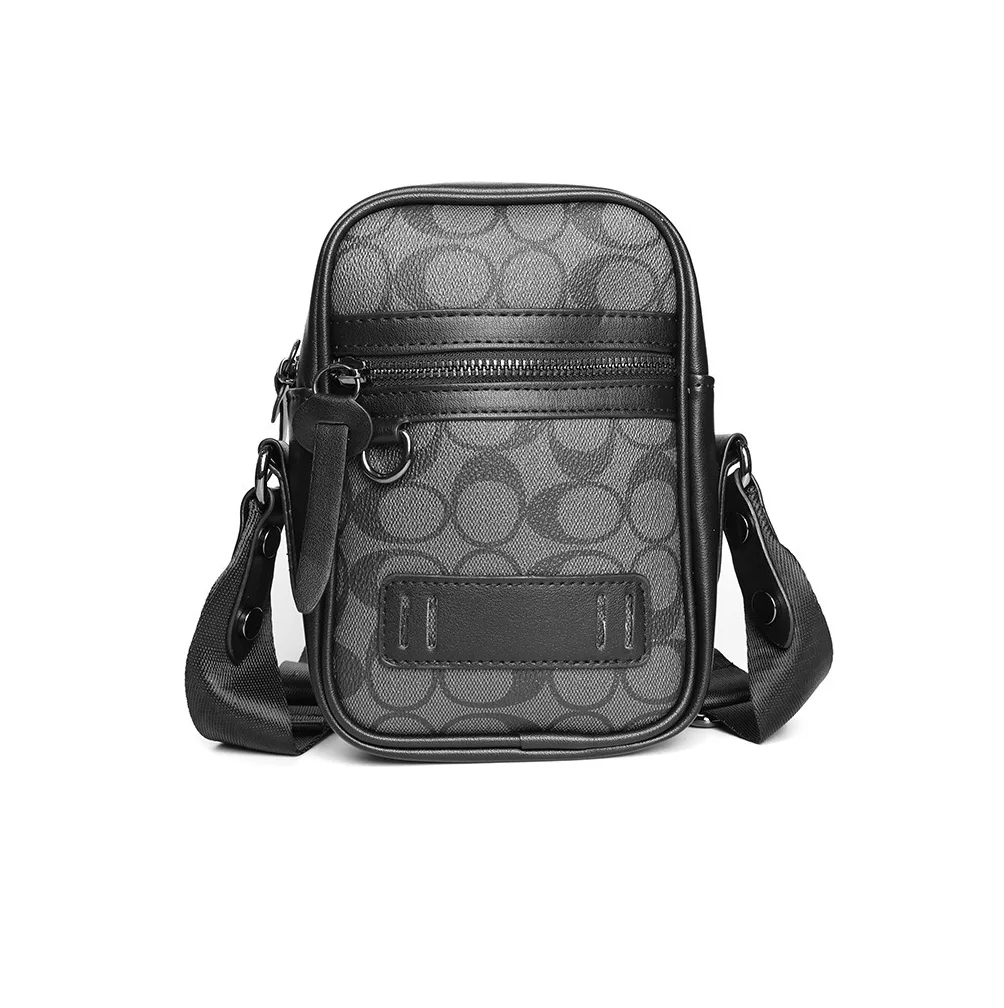 Foto 2 pulgar | Bolso Para Hombre Crossbody Casual Estampado Ovalado, Negro Urbano