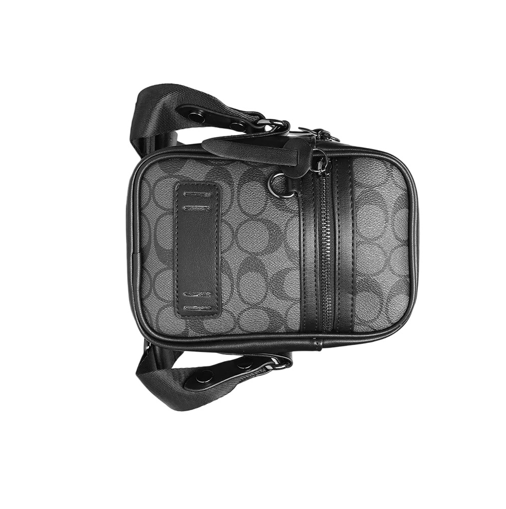 Foto 4 pulgar | Bolso Para Hombre Crossbody Casual Estampado Ovalado, Negro Urbano