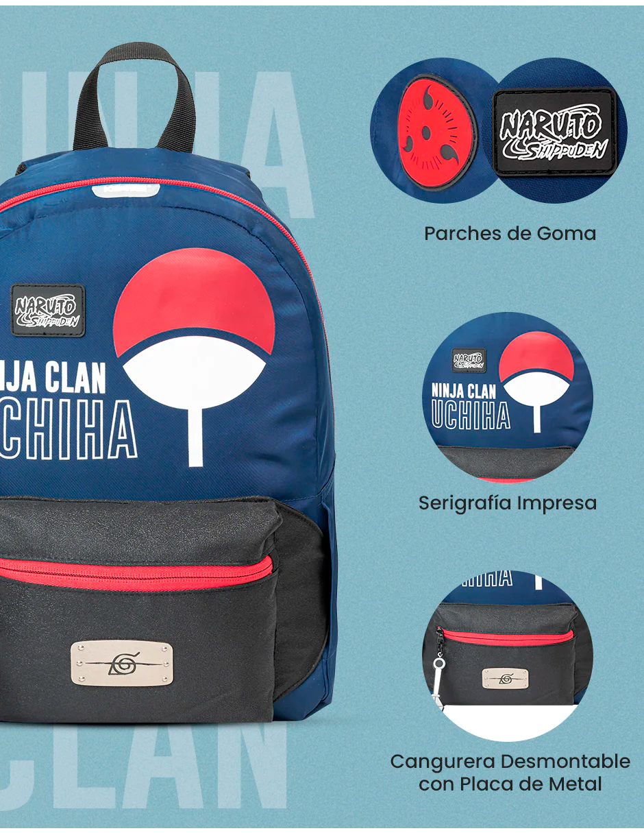 Foto 5 | Mini Mochila Sasuke Con Cangurera Desmontable Naruto Edicion Limitada