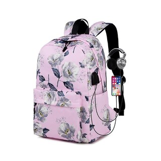 Foto 1 | Mochila Huoguo Fresh Student Outdoor Impermeable De Nylon Rosa - Venta Internacional.