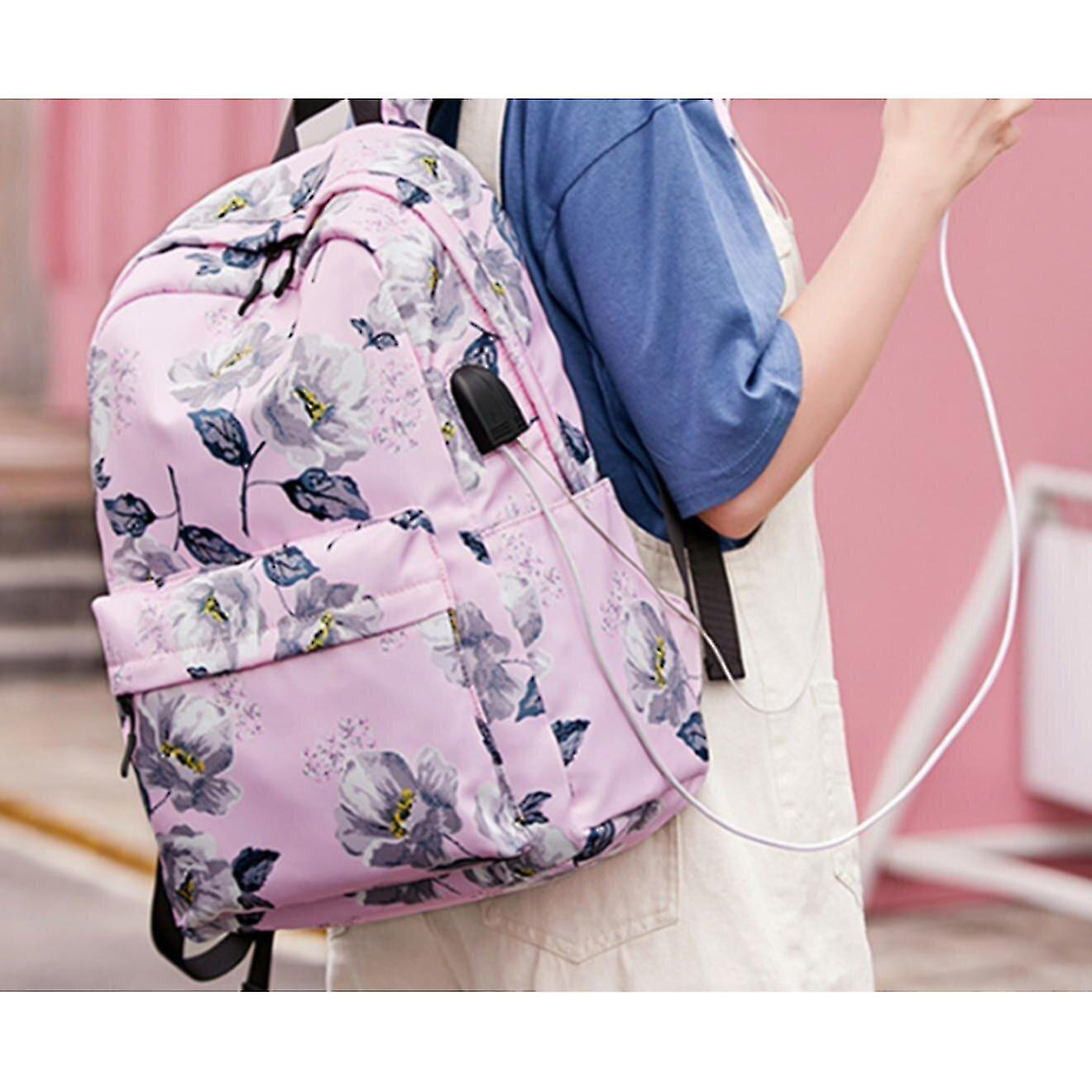 Foto 3 pulgar | Mochila Huoguo Fresh Student Outdoor Impermeable De Nylon Rosa - Venta Internacional.
