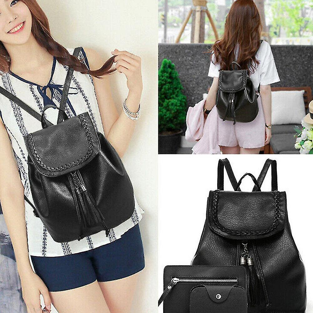 Foto 2 | Set De Mochilas Huoguo De Piel Sintética Para Mujeres Adolescentes En Edad Escolar - Venta Internacional.