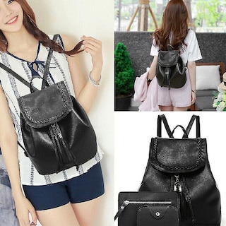 Foto 2 | Set De Mochilas Huoguo De Piel Sintética Para Mujeres Adolescentes En Edad Escolar - Venta Internacional.