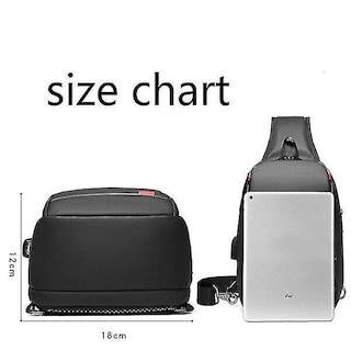 Foto 3 | Mochila Huoguo, Bolsa De Negocios Para Hombre, Bolsa De Pecho Trend, Negra - Venta Internacional.
