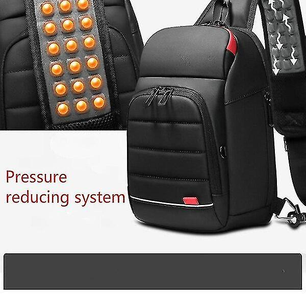 Foto 6 pulgar | Mochila Huoguo, Bolsa De Negocios Para Hombre, Bolsa De Pecho Trend, Negra - Venta Internacional.