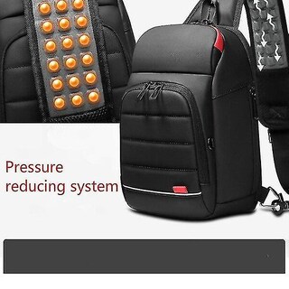 Foto 5 | Mochila Huoguo, Bolsa De Negocios Para Hombre, Bolsa De Pecho Trend, Negra - Venta Internacional.