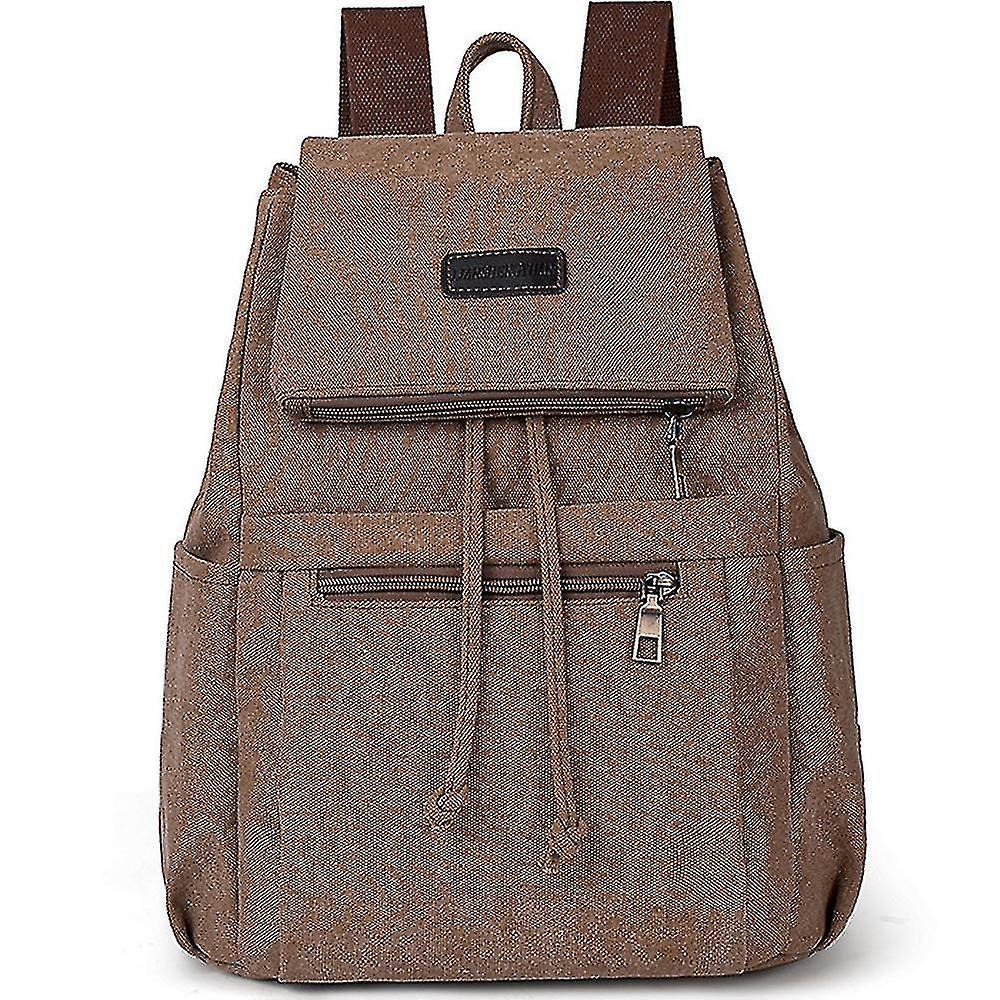 Mochila Huoguo Lienzo Para Mujer, Retro, Color Café, 27 X 13 X 38 Cm - Venta Internacional.