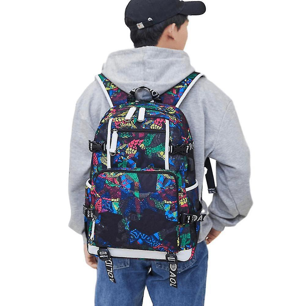 Foto 4 pulgar | Mochila Huoguo Bolsa De Viaje Impermeable Con Estampado Oxford - Venta Internacional.
