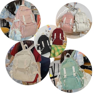 Foto 2 | Mochila Huoguo School Para Niñas, Mujeres Y Adolescentes, Verde, Impermeable - Venta Internacional.