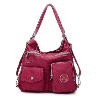 Foto 2 | Mochila Huoguo Impermeable De Nylon Para Mujer Verde Esmeralda - Venta Internacional.