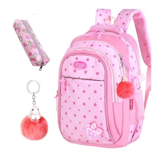 Foto 4 | Mochila Huoguo De Nailon Con Estampado De Estrellas Para Niñas De Primaria - Venta Internacional.