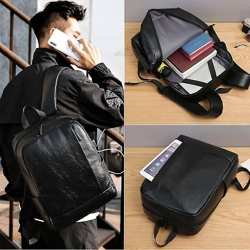 Foto 3 pulgar | Mochila Huoguo De Piel Sintética Con Carga Usb Para Hombres, Mujeres Y Niños - Venta Internacional.