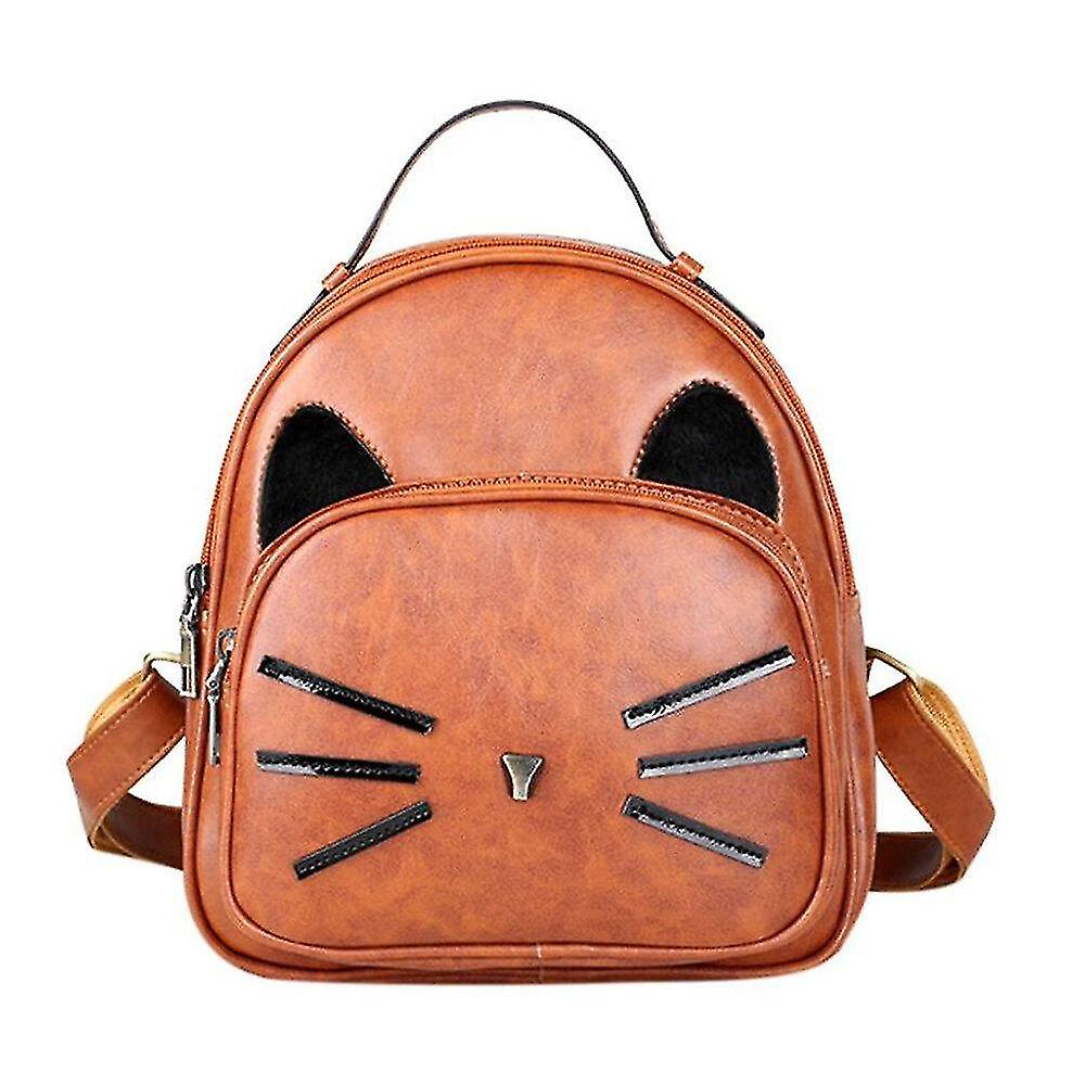 Foto 2 pulgar | Mochila Huoguo De Piel Sintética Con Bonito Estampado De Gatos Para Niñas Y Mujeres - Venta Internacional.